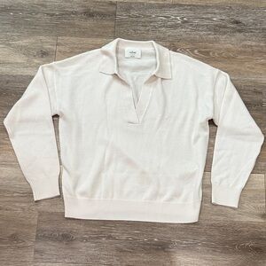Aritzia Wilfred 100% Merino Wool Cream Sweater